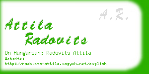 attila radovits business card